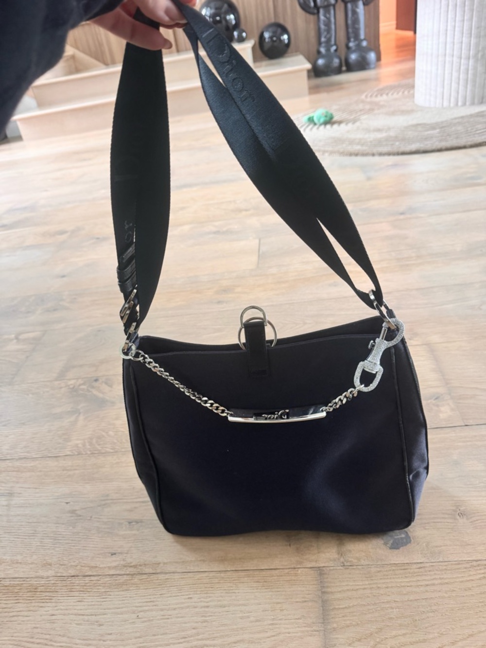 Vintage Dior Crystal Nylon Shoulder Bag